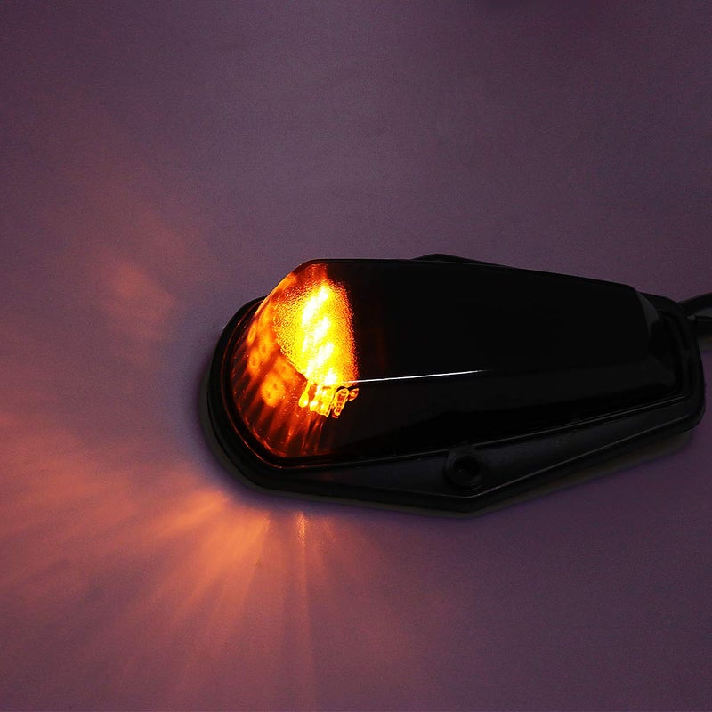 HHCSOP ضوء علامة كاب Amber لسيارات فورد F150 F250 F350 1973-1997 شاحنات بيك أب F-Series Super Duty، 12 ضوء LED سقف يعمل كأضواء إضاءة علوية مع مجموعة أسلاك (عبوة من 5)  - Image 2